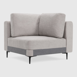 Угловая секция Мьёса Светло-серый велюр Buddy с грязеотталкивающей технологией 