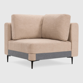 Угловая секция Мьёса Бежевый велюр Buddy с грязеотталкивающей технологией