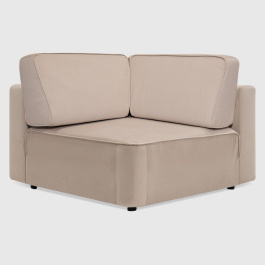 Угловая секция Сиена Бежевый велюр Triniti с грязеотталкивающей технологией 