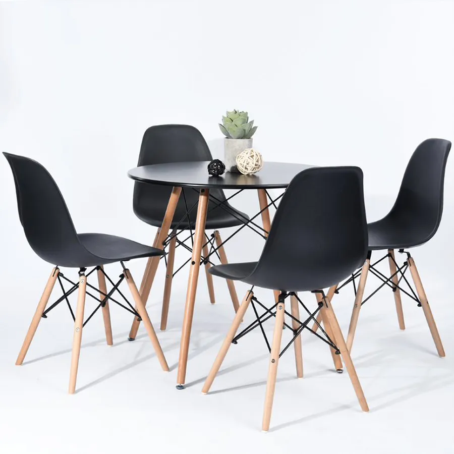 Стул eames комплект. Стол DSW d80 черный. Стол Eames 80 черный. Стул Eames DSW черный.